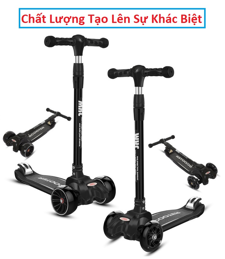 Xe scooter cho bé, xe trượt scooter trẻ em 4 bánh phát sáng có thể gấp gọn cao cấp