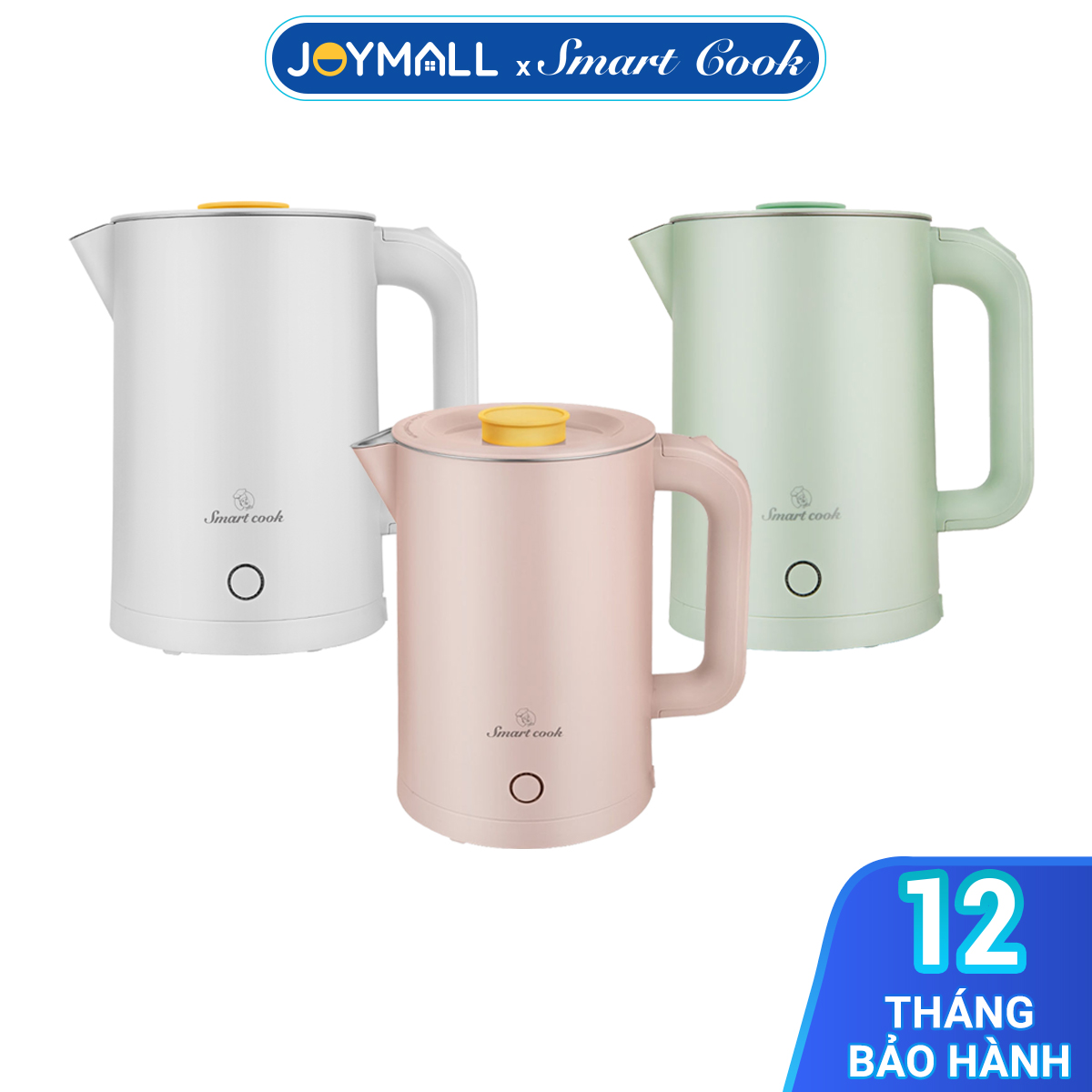 Ấm Đun Siêu Tốc Elmich Smartcook KES-3857 1.5L, Hàng Chính Hãng, Thân Inox 304 Đúc Liền - JoyMall