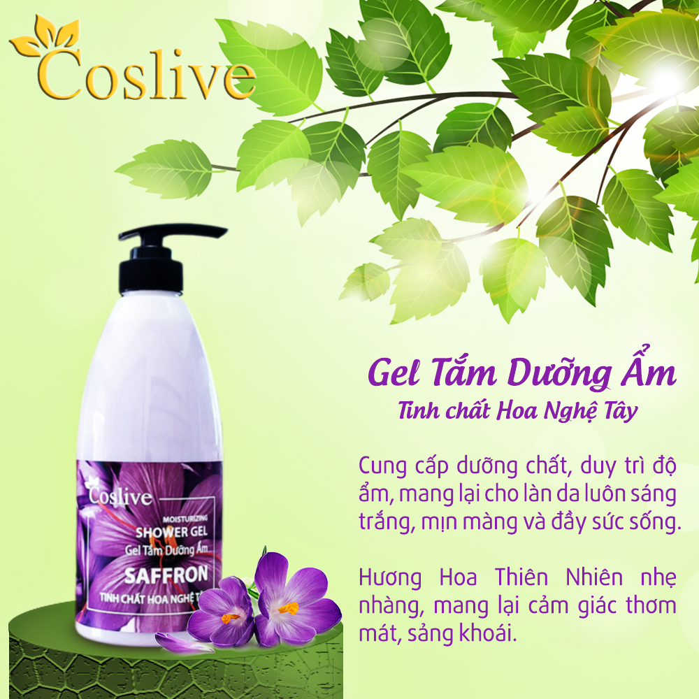 GEL TẮM KHÁNG KHUẨN TINH CHẤT HOA NGHỆ TÂY 700ML COSLIVE