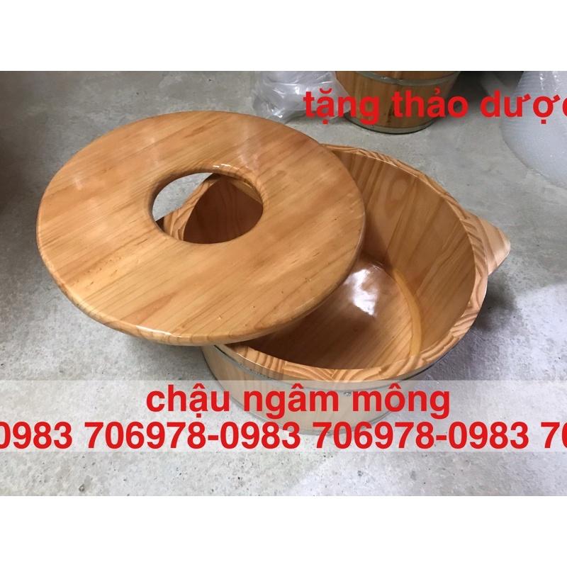 Chậu gỗ ngâm xông mông(tắm cho e bé)gỗ nhập loại 1