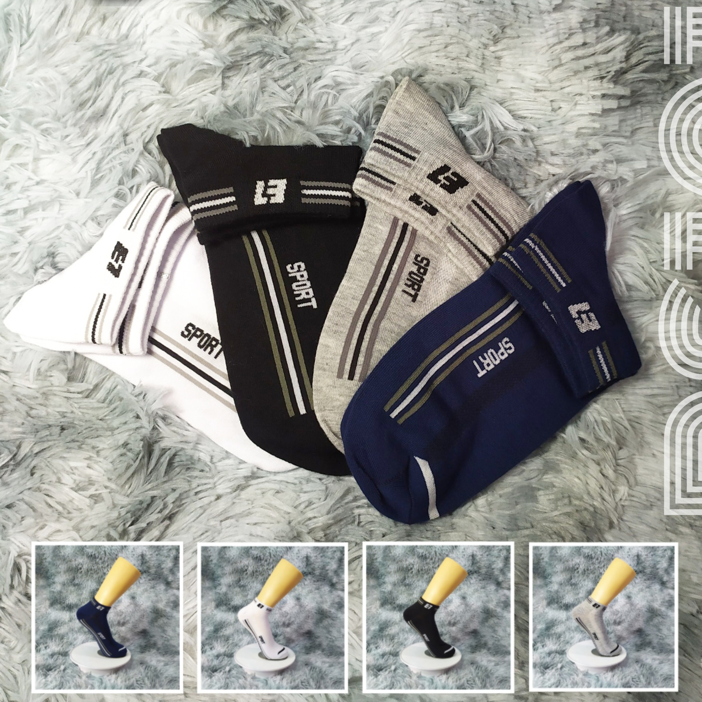 Tất Vớ cổ ngắn unisex 3 sọc AS-PS101. 4 màu: Trắng, Đen, Xanh, Xám. dày dặn, mềm mại, kháng khuẩn khử mùi,không hôi chân.