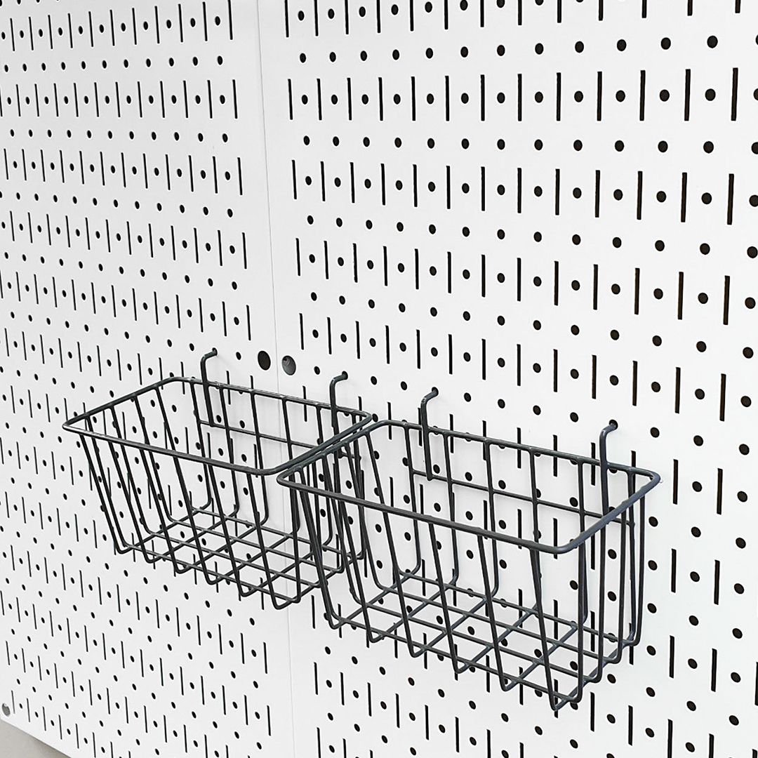 Bộ 2 Giỏ Đựng Dụng Cụ 10x20cm Pegboard - Giỏ Để Đồ Nghề Sử Dụng Với Bảng Treo Dụng Cụ Sửa Chữa Pegboard Cơ Khí SMLIFE