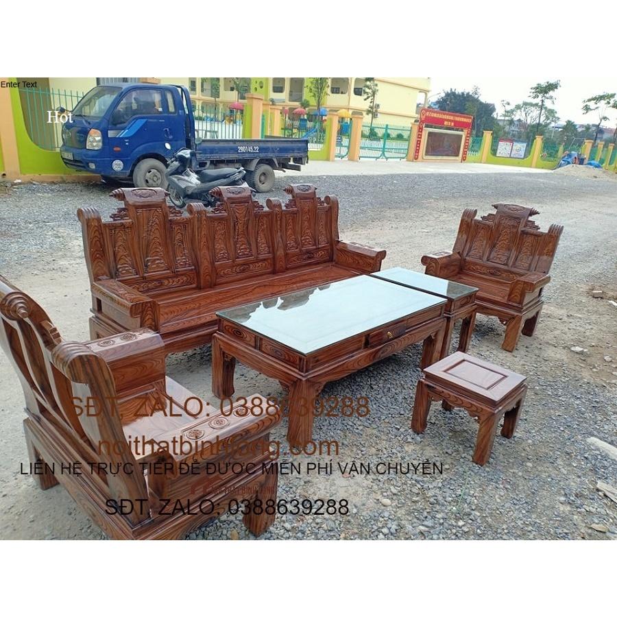 Bộ bàn ghế âu á tay hộp gỗ xoan ta phun vân