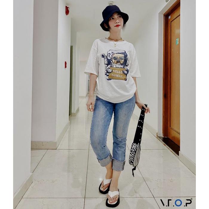 Áo thun nam nữ unisex Hello Human oversize