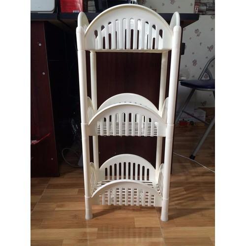 Kệ trang trí kiểu vuông nhựa việt nhật 3 tầng