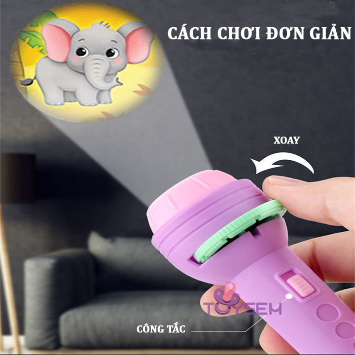 Đèn pin chiếu hình 24 mẫu hình 3d chiếu tường cho bé - Đồ chơi đèn pin chiếu tường hình thẻ - Quà tặng sinh nhật cho trẻ em