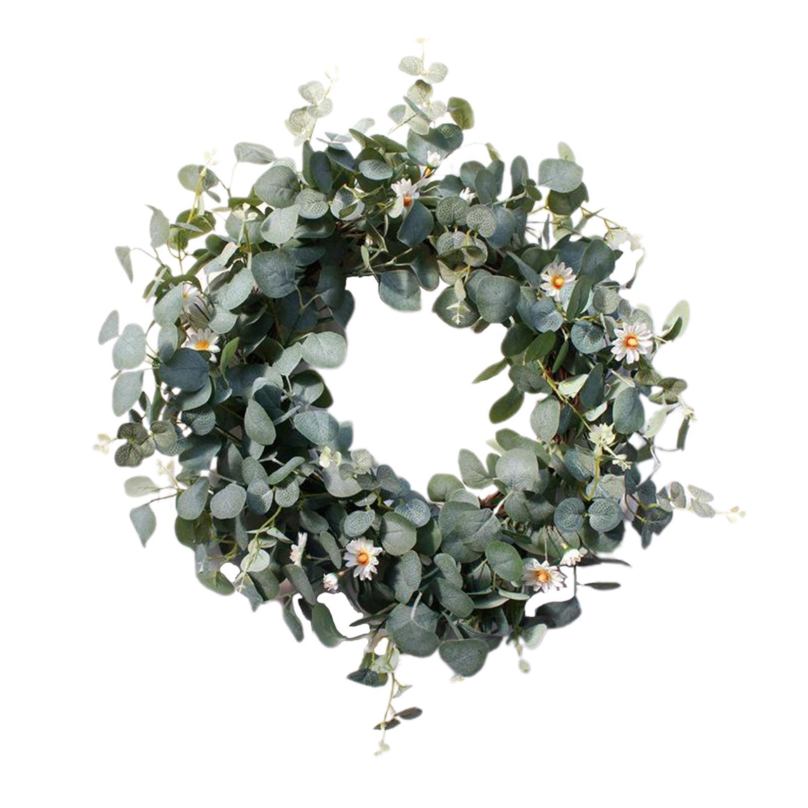 Eucalyptus Wreath Front Door Green Leaves Garland  Hanging 56cm