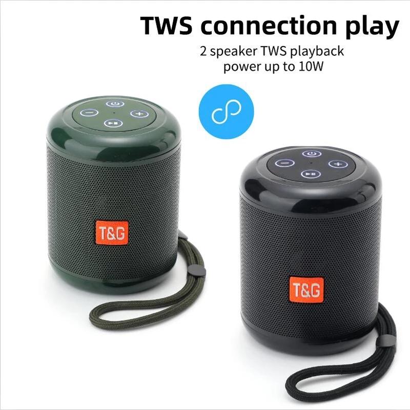 TG519 Tai Nghe Bluetooth Loa Di Động Không Dây Chống Nước Loa Ngoài Trời Âm Thanh Nổi Vòm Hỗ Trợ Người Chơi NẾU/USB Đài FM Color: Red