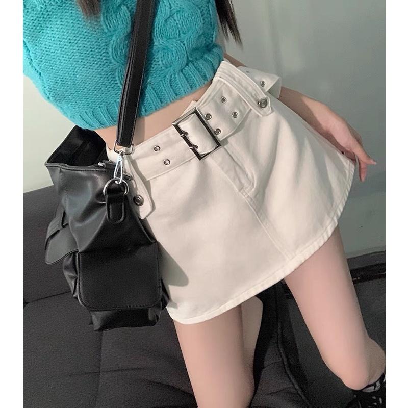 Chân váy chữ A dáng ngắn chất kaki đẹp tặng kèm dây lưng đục lỗ trendy - CV020