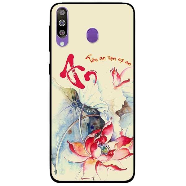 Ốp lưng dành cho Samsung Galaxy M30 mẫu Tâm An Sen Đỏ