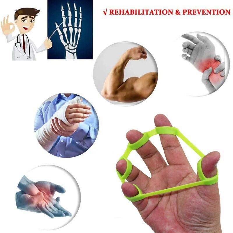 Silicone Finger kép tập thể dục tay cầm tay chống dây đeo cổ tay cáng đàn hồi năm ngón tay mở rộng sức mạnh tập thể dục Color: G910D-blue