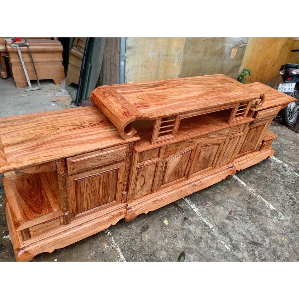 Kệ tivi gỗ hương đá 2m4