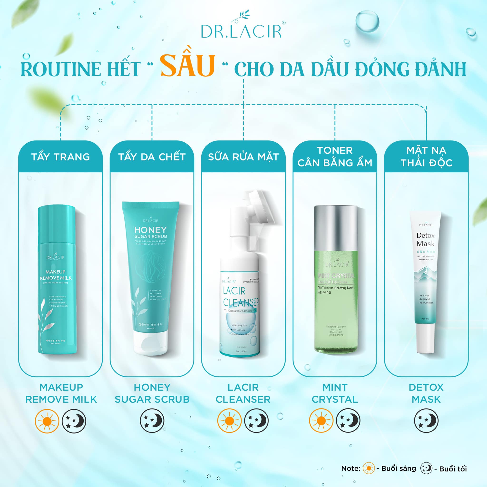 Sữa Tẩy Trang Dịu Nhẹ Dr.Lacir - Make Up Remove Milk 120ml, dành cho mọi loại da