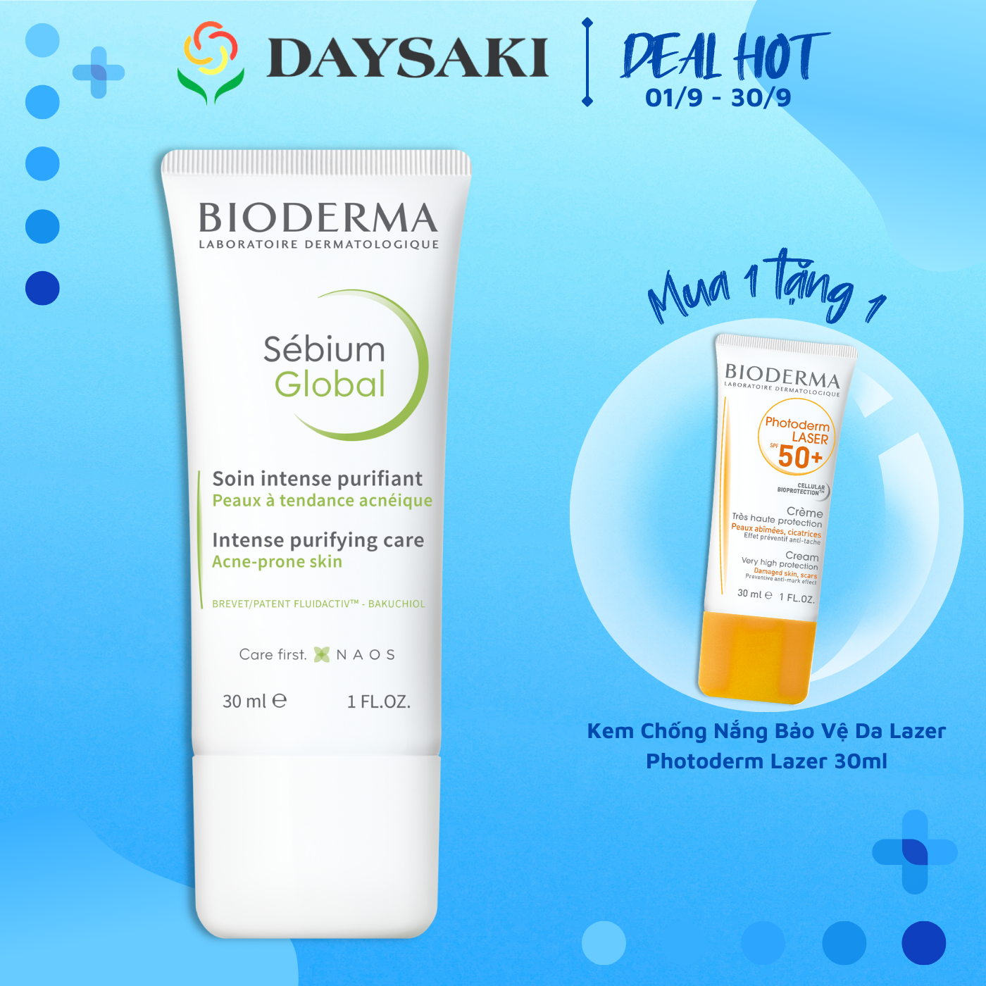 Bioderma Kem Hỗ Trợ Giảm Mụn Dành Cho Da Sebium Global 30ML