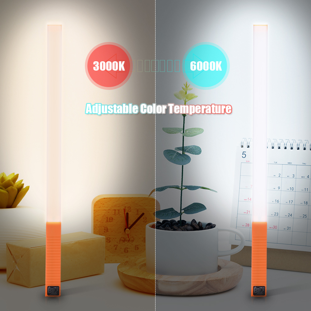 Đèn LED chụp ảnh cầm tay Video ánh sáng băng,Gậy có thể điều chỉnh độ sáng và nhiệt độ màu tích hợp