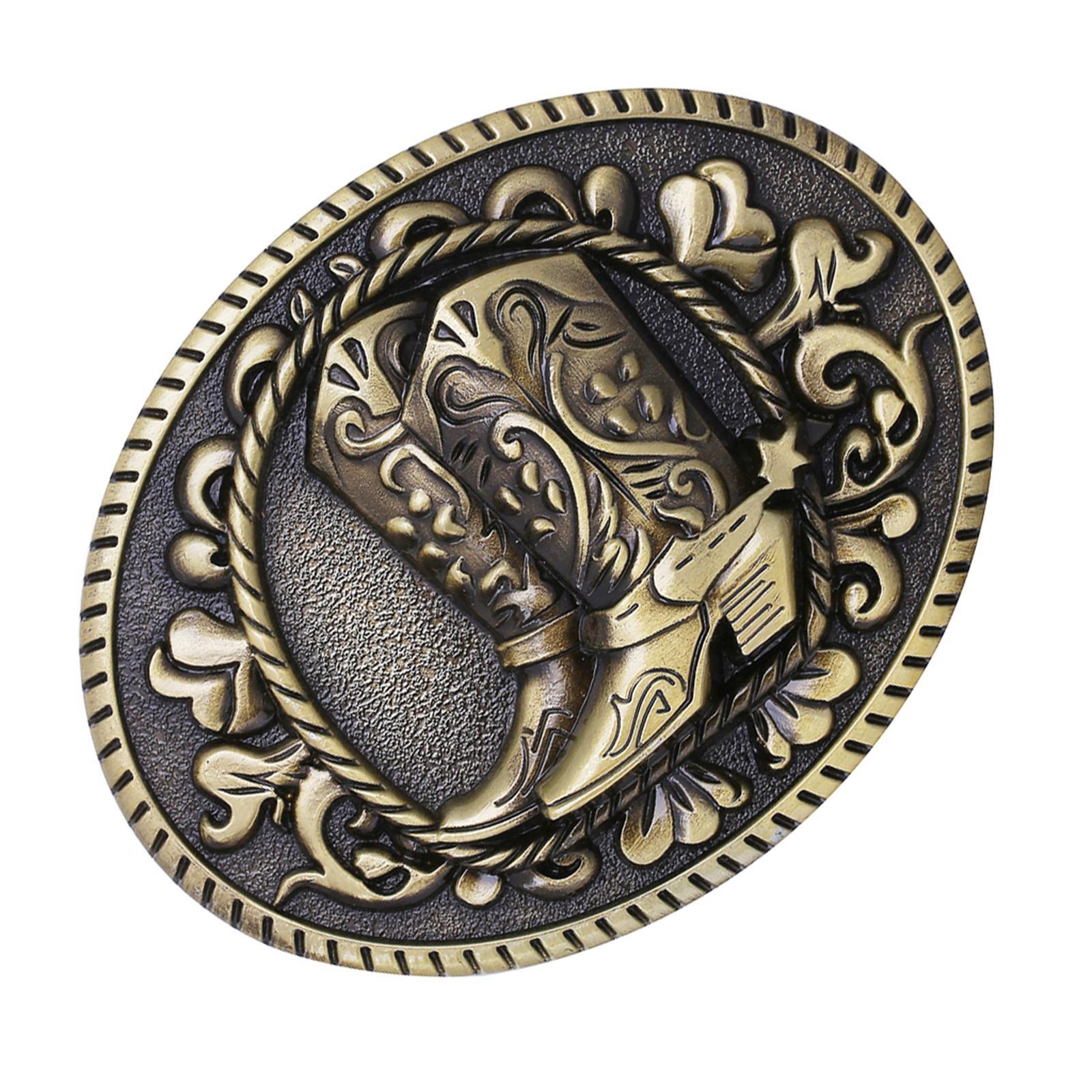 Vintage Style Western Belt Buckle Alloy Leather Belt Accessory Men Women