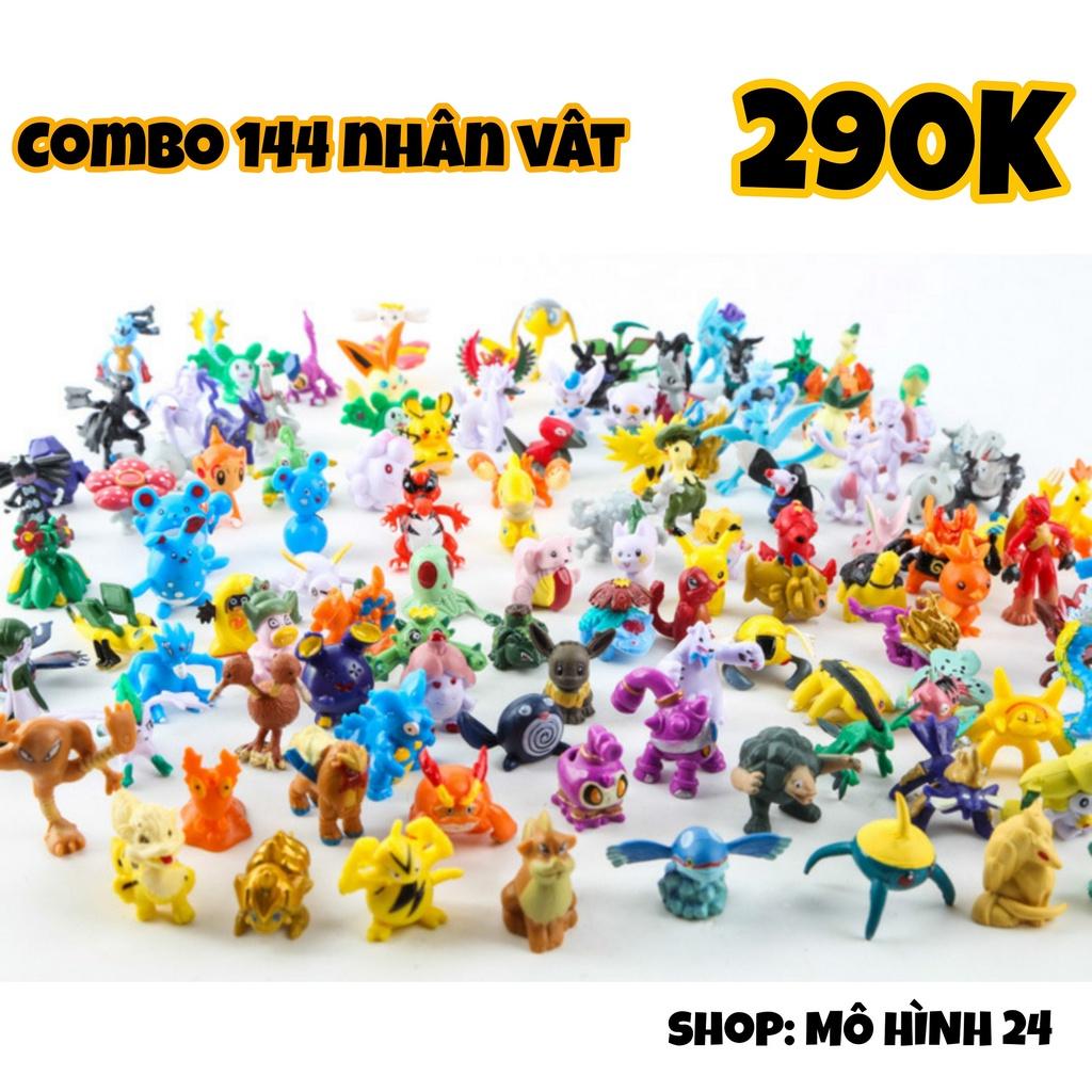 Combo 144 nhân vật đồ chơi Poket monster anime nguyên set bộ đồ chơi dễ thương nintendo cute mô hình huyền thoại poket