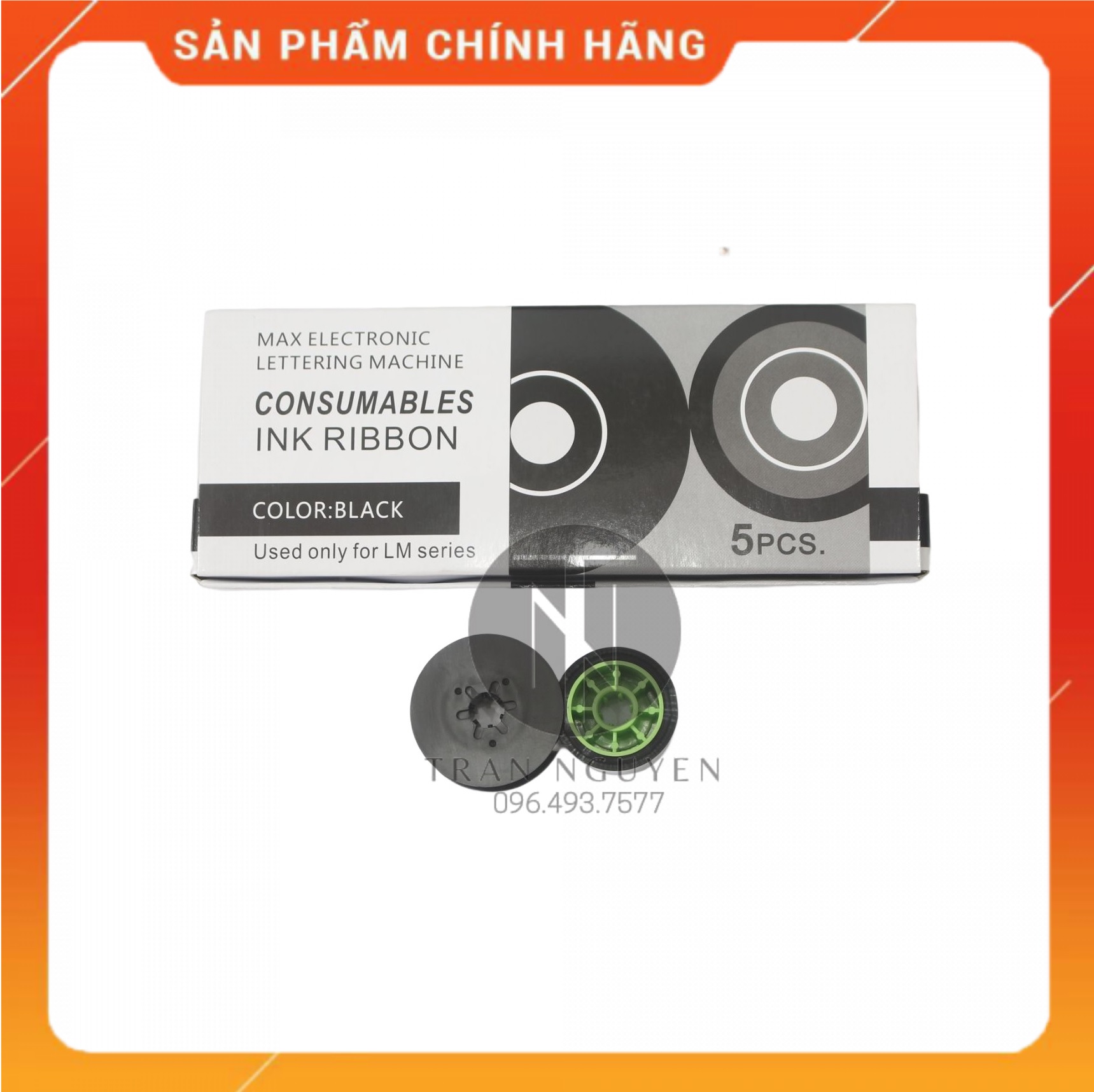 Mực in ống lồng PT-IR300B - Màu đen 12mm, 50m/cuộn - Hàng nhập khẩu