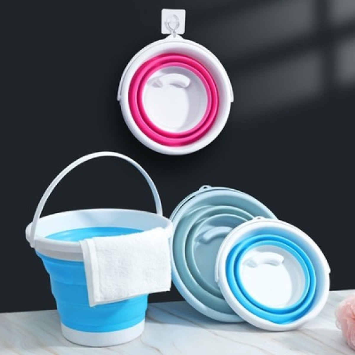 Xô nước gấp gọn 5L HENRYSA (màu ngẫu nhiên)