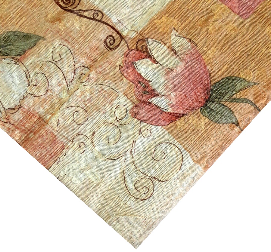 Khăn trải bàn PAULEE - WV-603-002 chân viền ren - chất liệu vải polyester