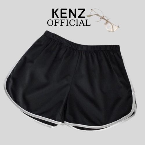 Quần short viền đùi kẻ trắng nữ - Quần đùi thể thao dáng ngắn trẻ trung