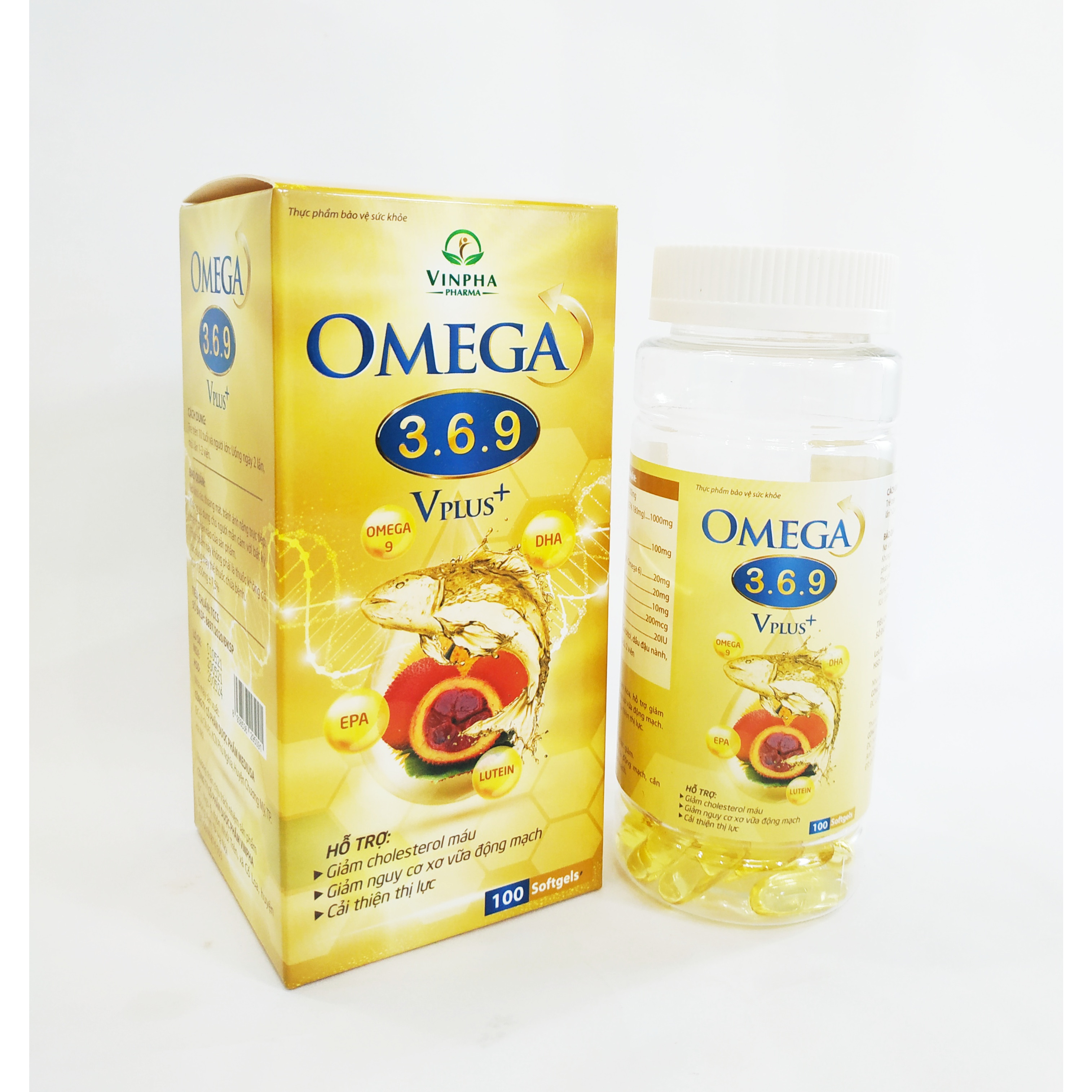 VIÊN UỐNG DẦU CÁ OMEGA 369 PLUS - GIÚP BỔ SUNG TINH CHẤT DẦU CÁ OMGA 3, DẦU GẤC, VITAMIN E, DẦU HOA ANH THẢO GIÚP SÁNG MẮT ĐẸP DA, TỐT CHO TIM MẠCH – LỌ 100 VIÊN