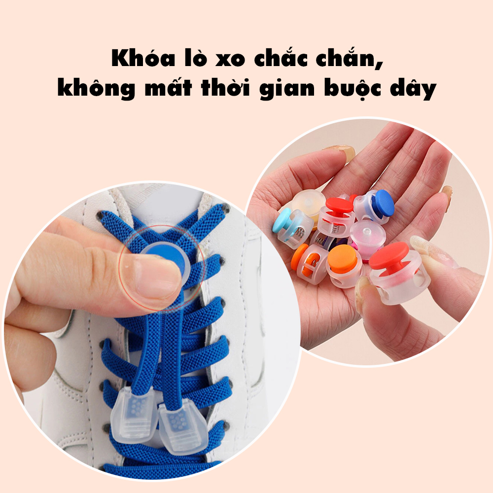 Bộ Dây Giày Co Giãn Kèm Phụ Kiện Khóa Dây Giày Không Cần Buộc Thắt Giày Thể Thao Bata Ngoài Trời Legaxi