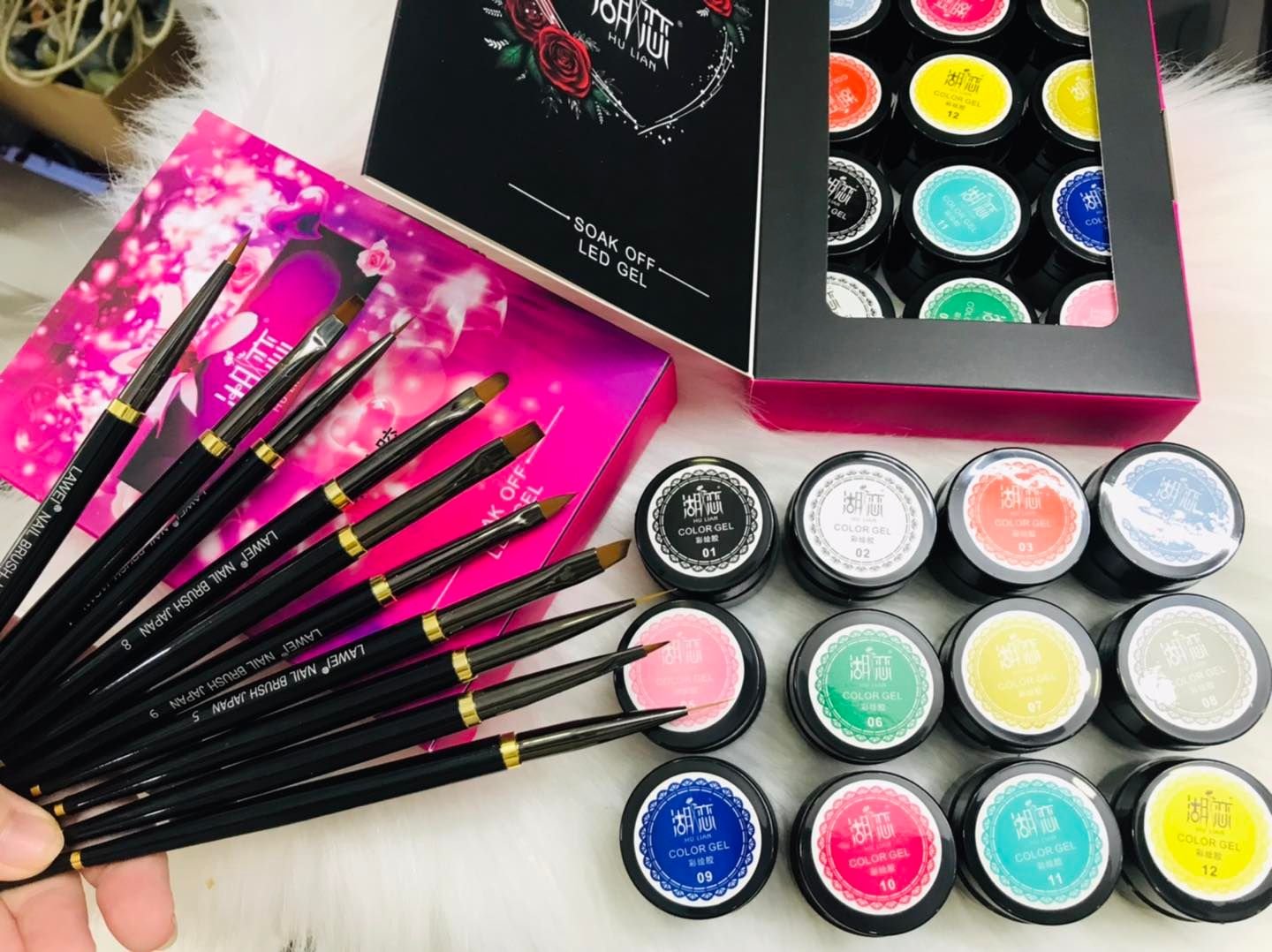 Set gel vẽ đặc 12 màu làm nail