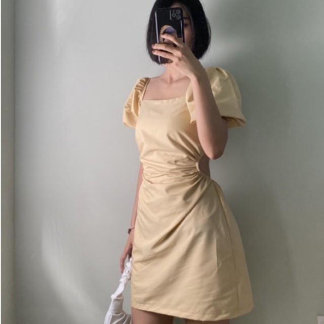 Đầm đầm ôm ngắn cut out hở lưng beige/xanh da trời/hồng/xanh neon _ AUDREY STUDIO