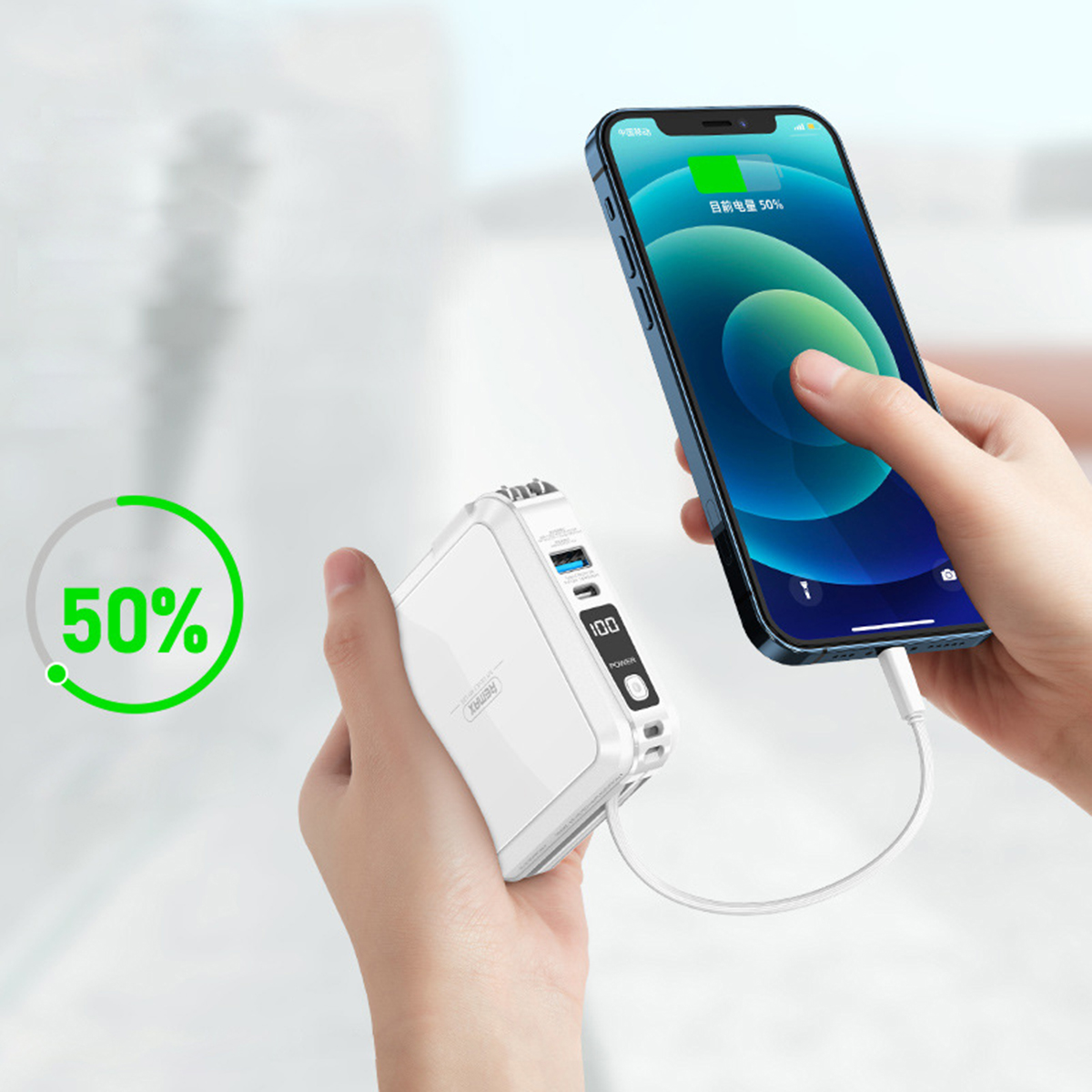 Sạc Dự Phòng Đa Năng 15000mah Remax SDP-276D 22.5W Kèm Cáp Sạc - Hàng Chính Hãng Remax