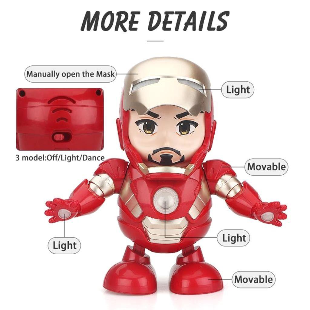 Người Máy Nhảy Múa Phát Nhạc Iron Man Tặng Kèm 3 Pin AA