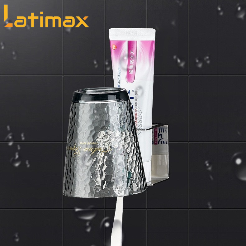 Kệ Để Bàn Chải Đánh Răng 3 Rãnh Có Khay Chứa Kem Đánh Răng Và Ly Xúc Miệng Inox 304 Cao Cấp