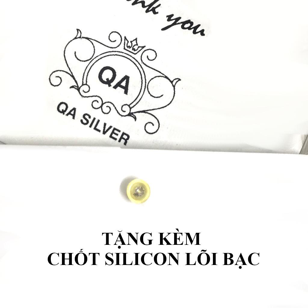 Bông tai bạc 925 bi nụ tròn khuyên nam nữ trơn tối giản S925 BASIC QA SILVER Earrings EA170508