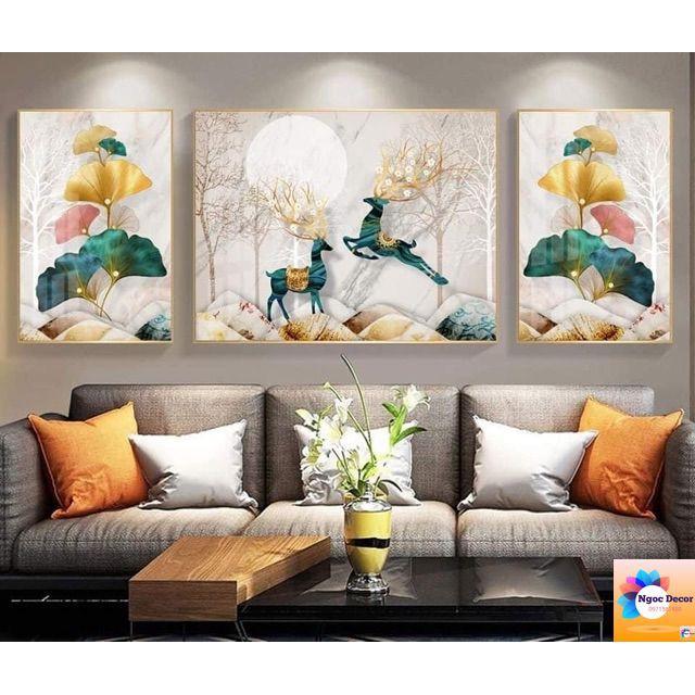 Combo 3 tranh tráng gương xin sò treo phòng khách, phòng ngủ, trang trí phòng, decor phòng sang trọng