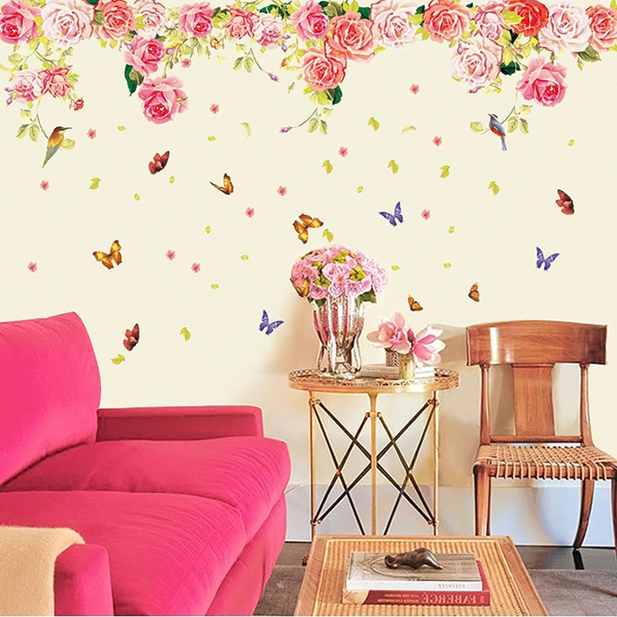 Decal Dán Tường Giàn Hoa Hồng 4 Binbin PK163 (160 x 60 cm)