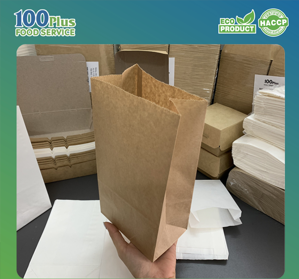 100 Túi giấy trắng đựng bánh mì SOS