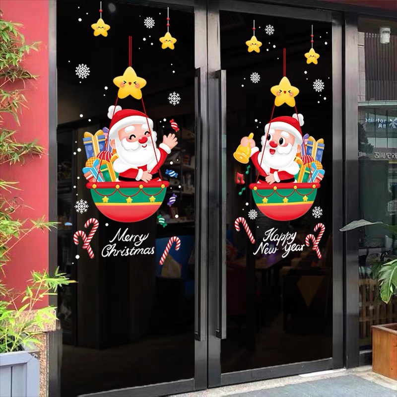 Decal Dán Kính Trang Trí Noel Hít Tĩnh Điện ( ko cần keo ) AMJ951AB