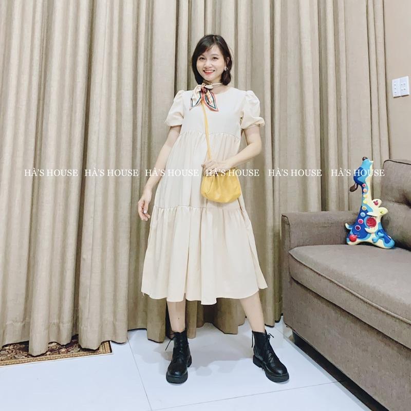 Đầm babydoll màu kem vani ngọt ngào siêu xinh
