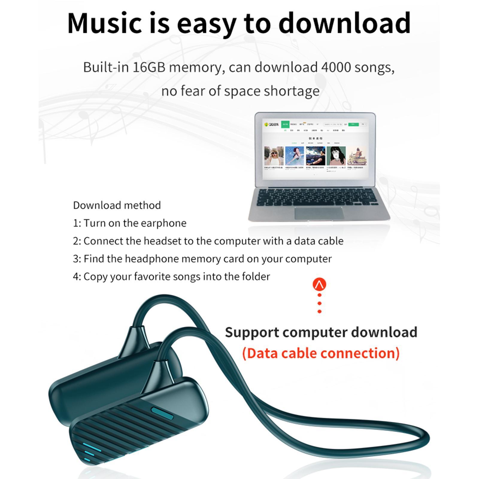 Bone Conduction Headphone Bluetooth Open Ear Headset for Gym Cycling Fitness Workout