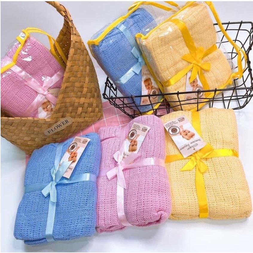 Chăn lưới xuất Nga cho bé, chất liệu 100% cotton thoáng khí, êm ái, chống mồ hôi trộn, chống ngạt cho bé ngon giấc