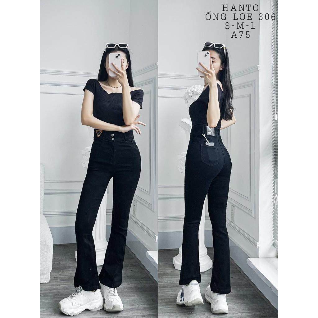 Quần ống loe đen HQJeans tôn dáng