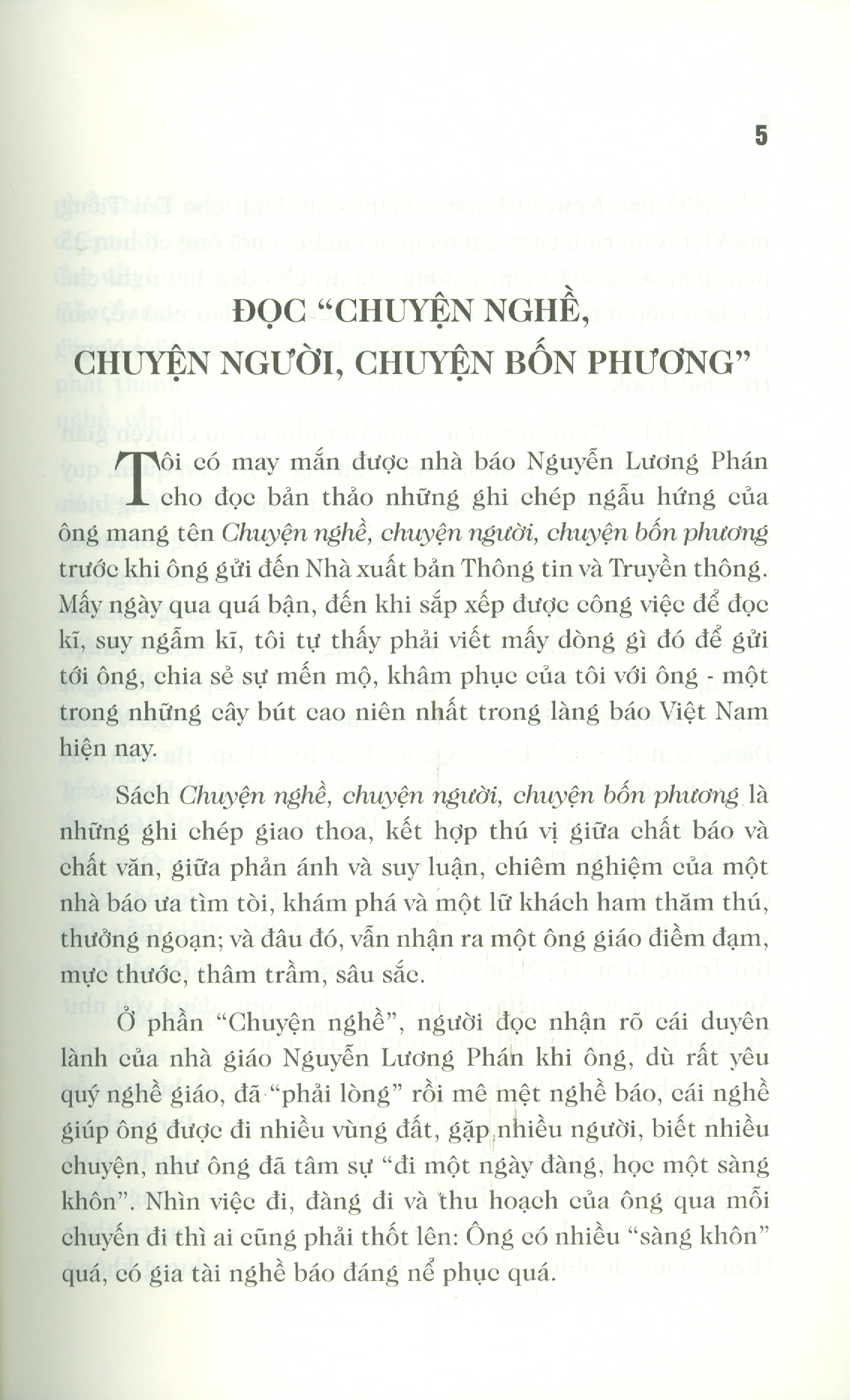 Chuyện Nghề, Chuyện Người, Chuyện Bốn Phương - Nguyễn Lương Phán