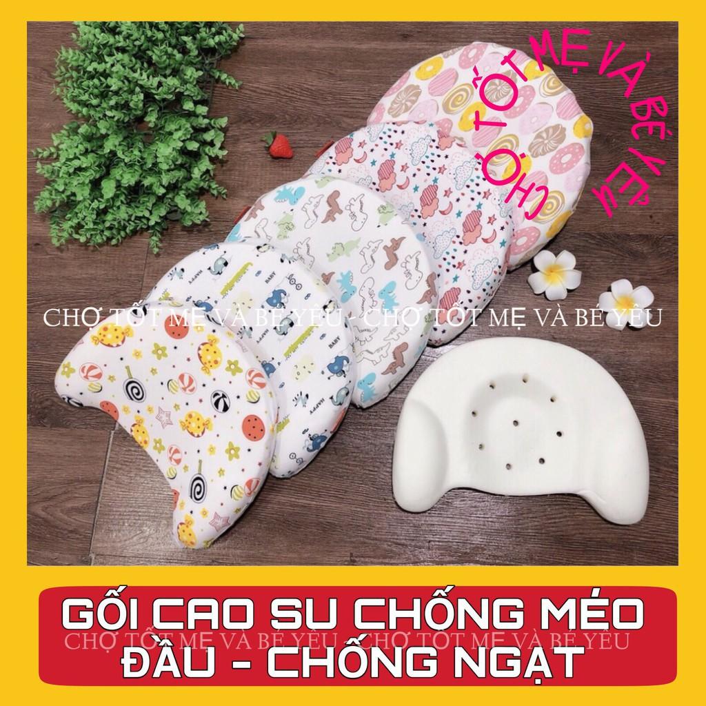 GỐI CAO SU NON - CHỐNG MÉO, BẸT ĐẦU CHO BÉ SƠ SINH - CÓ LỖ CHỐNG NGẠT