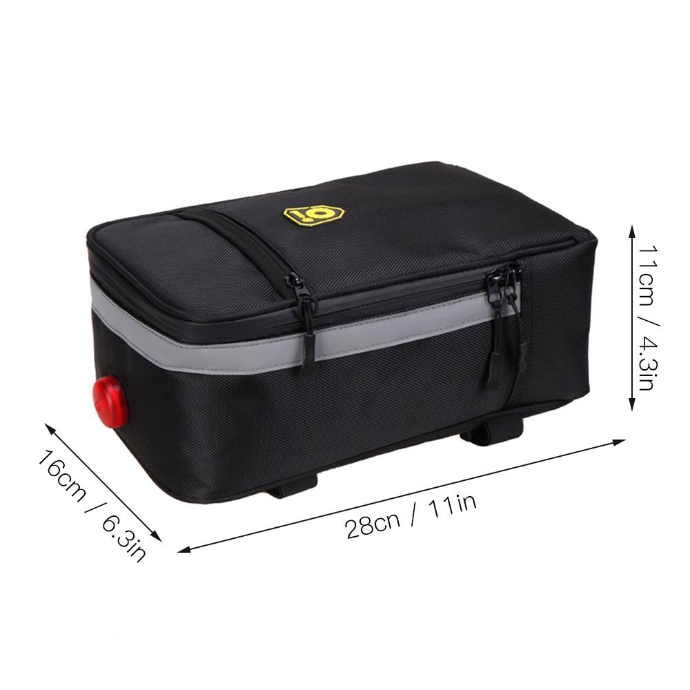 Túi đựng đồ yên sau xe đạp Pannier bằng vải oxford, chống rách sức chứa lớn có Dải phản quang và đèn cảnh báo