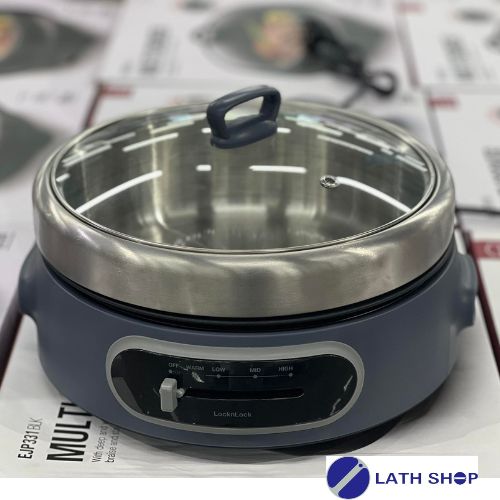 Nồi Điện Đa Năng LocknLock Multi Cooker With SS Pot 220-240V, 50/60Hz, 1300-1500W, 4L EJP542NVY – Màu navy - Hàng Chính Hãng