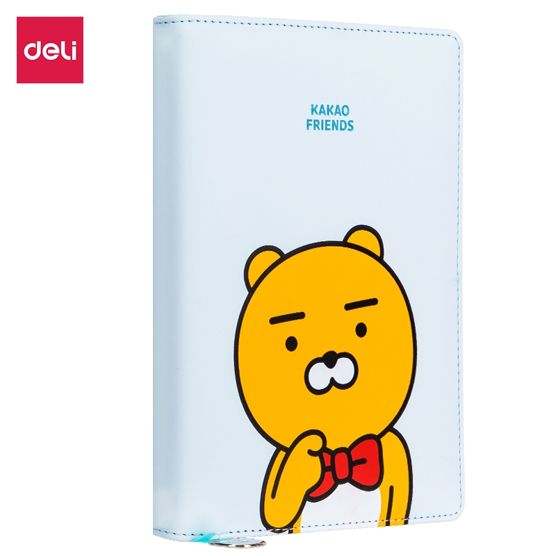 Sổ Tay Ghi Chép Bìa Da Pu Cao Cấp Deli X Kakao Friends 112 Trang -Khổ 140X193Mm-22252