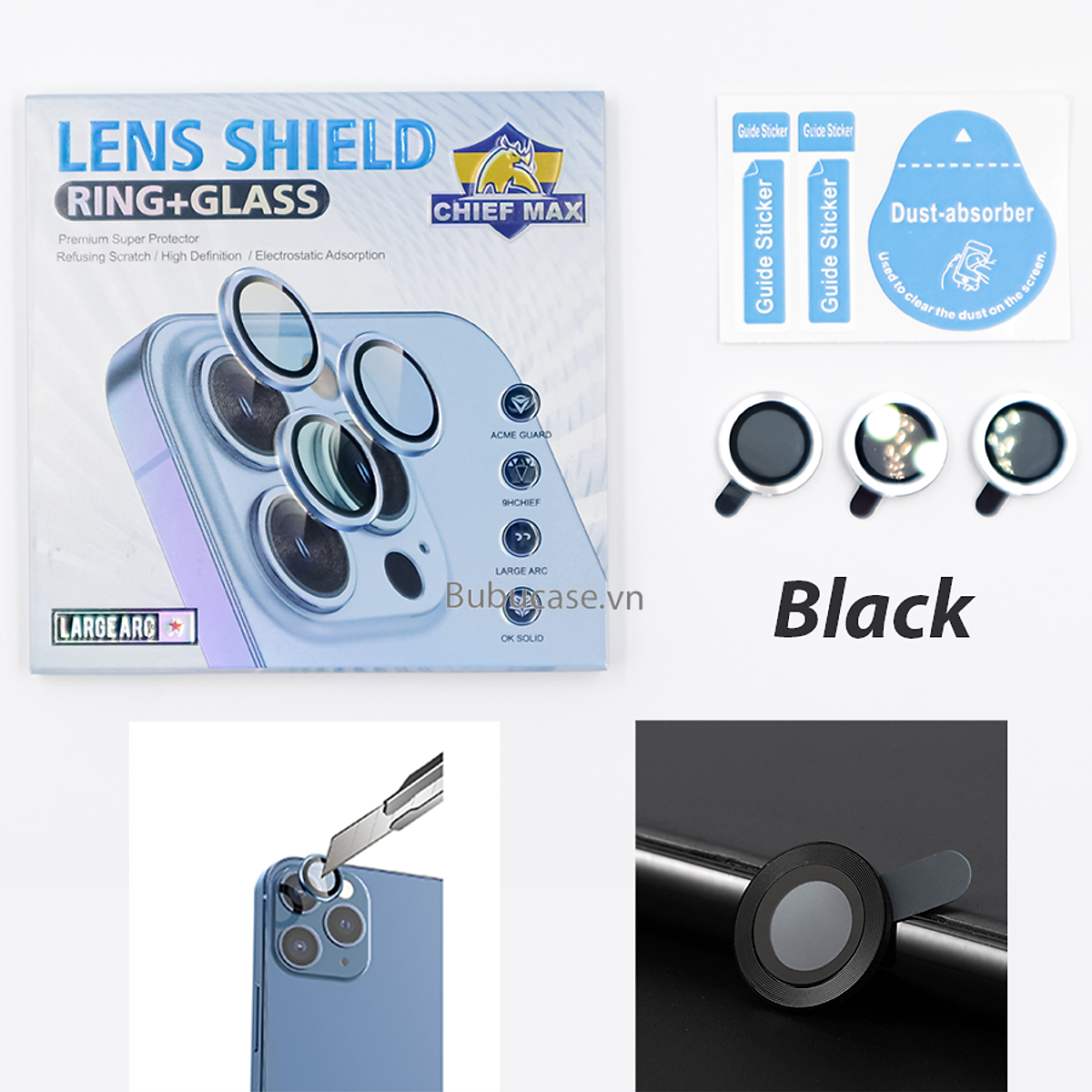 Vòng Bảo Vệ Dành Cho Camera iPhone 13 / 13 Mini / 13 Pro / 13 Promax - Khung Kim Loại, Công Nghệ Nano bảo vệ 5 lớp, Chống Bụi, Chống Trầy Xước
