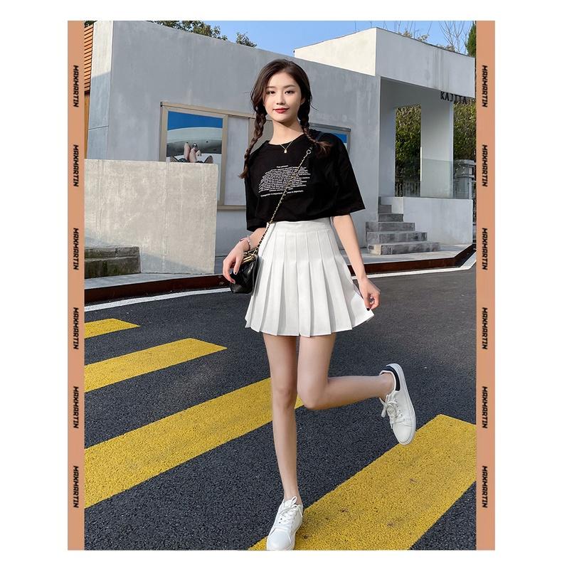 Chân váy xếp ly chữ a CHERRY chân váy ngắn xếp li chữ a kiểu xòe, váy xếp ni phong cách tennis lưng cao V060