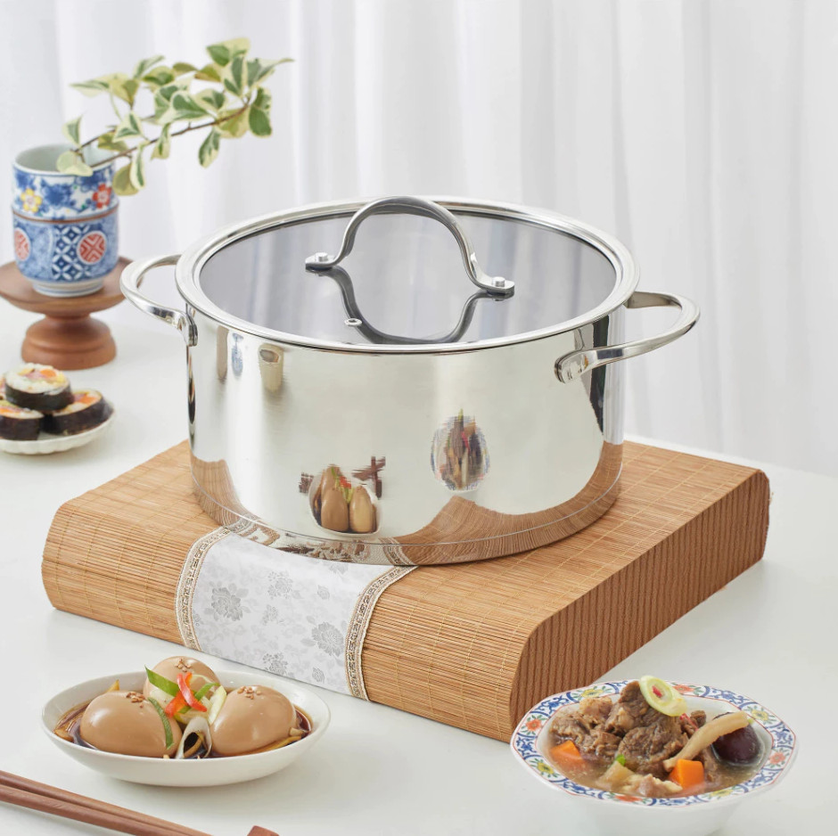 Bộ Nồi Hàn Quốc Haatz Jang Taste Inox 304 Cao Cấp JAT3 (16/20/24cm) – Đúc Liền Khối, Đáy 4 Lớp - Hàng Chính Hãng Bảo Hành 5 Năm