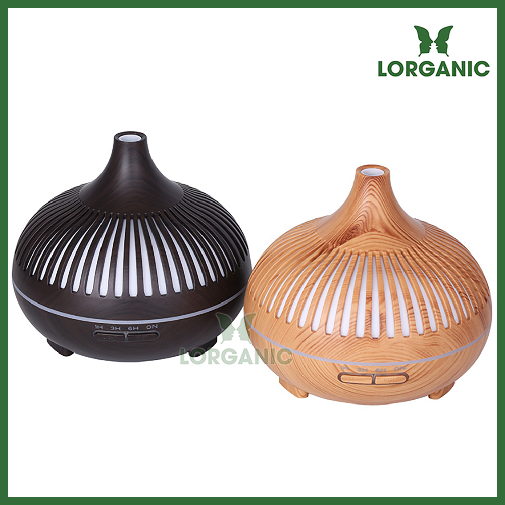 Combo máy khuếch tán/ máy xông tinh dầu Lorganic Giọt Nước Sọc FX2073 + tinh dầu sả chanh Lorganic 10ml/ Phun sương sóng siêu âm/ Thích hợp xông phòng 15-40m2.